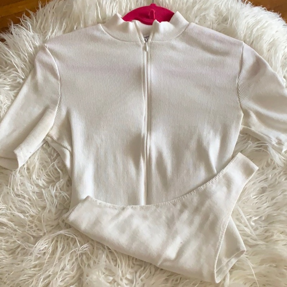SOLD! White zipper bodysuit